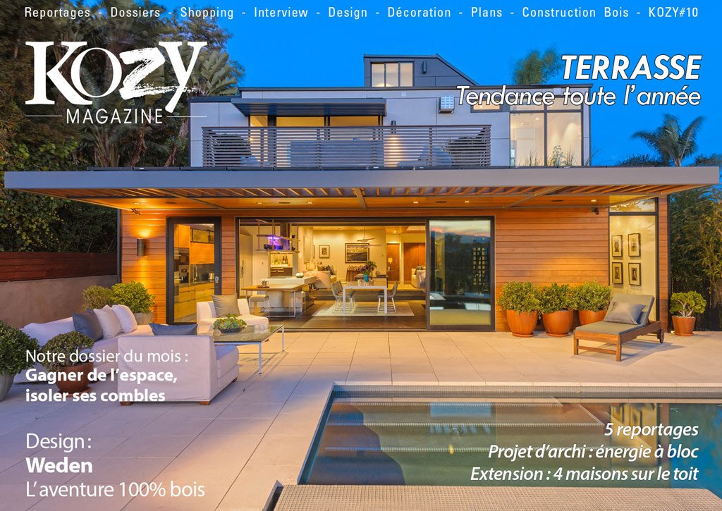 Le numéro d'Octobre de Kozy-Mag est disponible gratuitement sur kozy-mag.fr ! 
Au sommaire :  5 #reportages de #maisons #bois, une interview #designer, un projet d'archi ainsi que des #dossiers "#Terrasses composites" et "#Isolation des combles".

Bonne lecture !