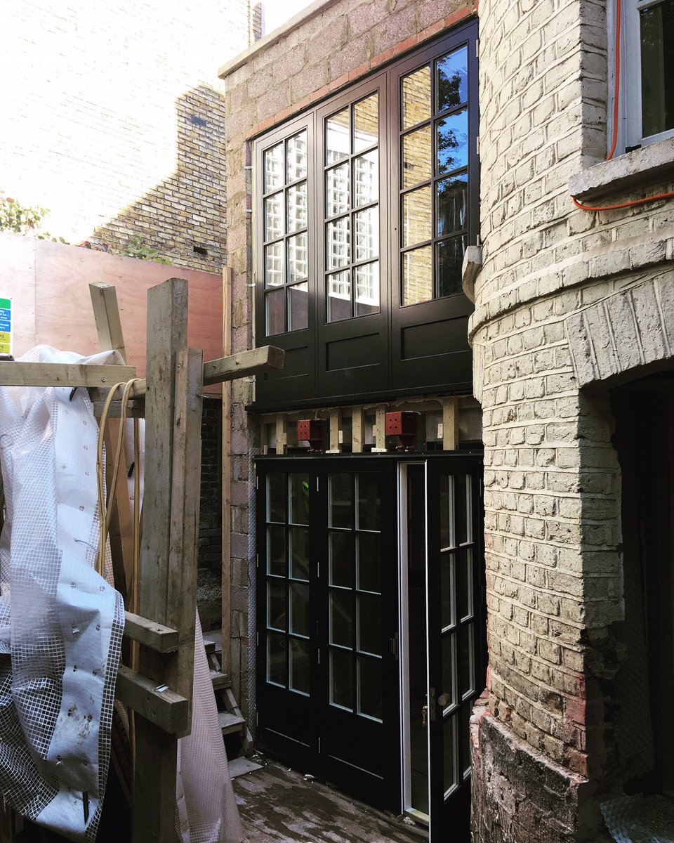 Stunning glazed doors installed in #NottingHill today - balcony &amp; stairs to LGF level garden to follow. #frenchdoors #extension