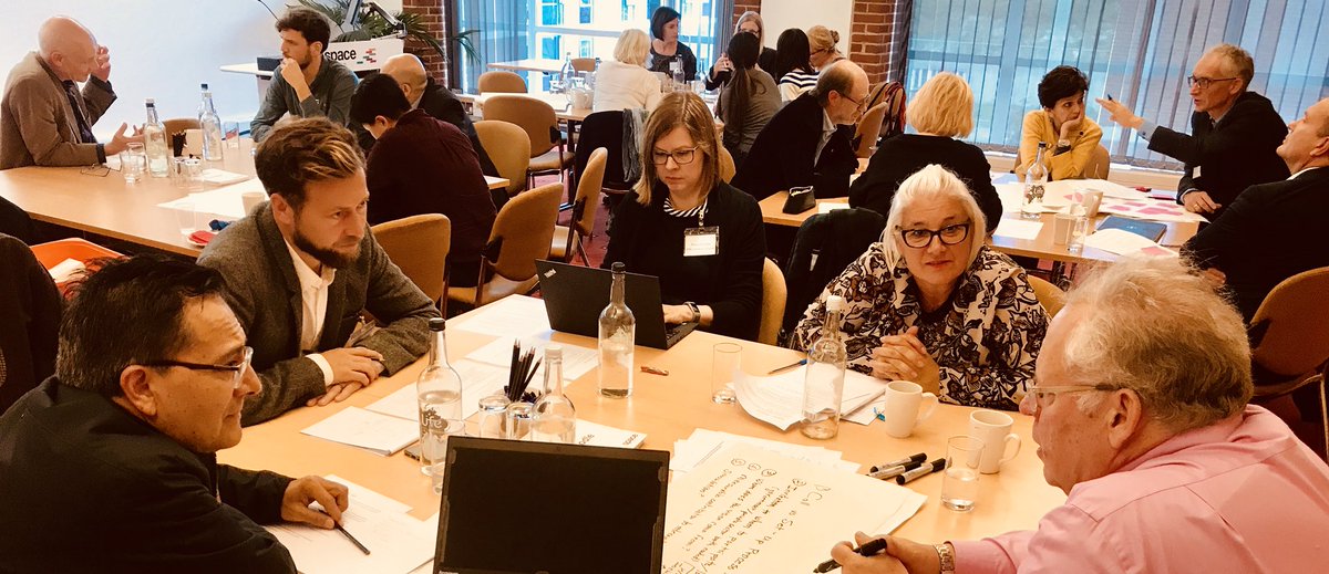 TIPConsortium's tweet photo. World Cafe for #TIPC on Experimental Policy Engagement approaches. How would you do it? #MembersEngagementWeek #TIPC2018Conf https://t.co/dusFVZ3yQu