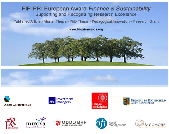 #SaveTheDate Jeudi 4 octobre aura lieu la cérémonie de remise de prix du FIR-PRI Award #Finance &amp; #Sustainability 2018.

Inscrivez-vous dès maintenant pour y assister :
✏▶ bit.ly/2P3PPsx @FIR_FrenchSIF @PRI_News