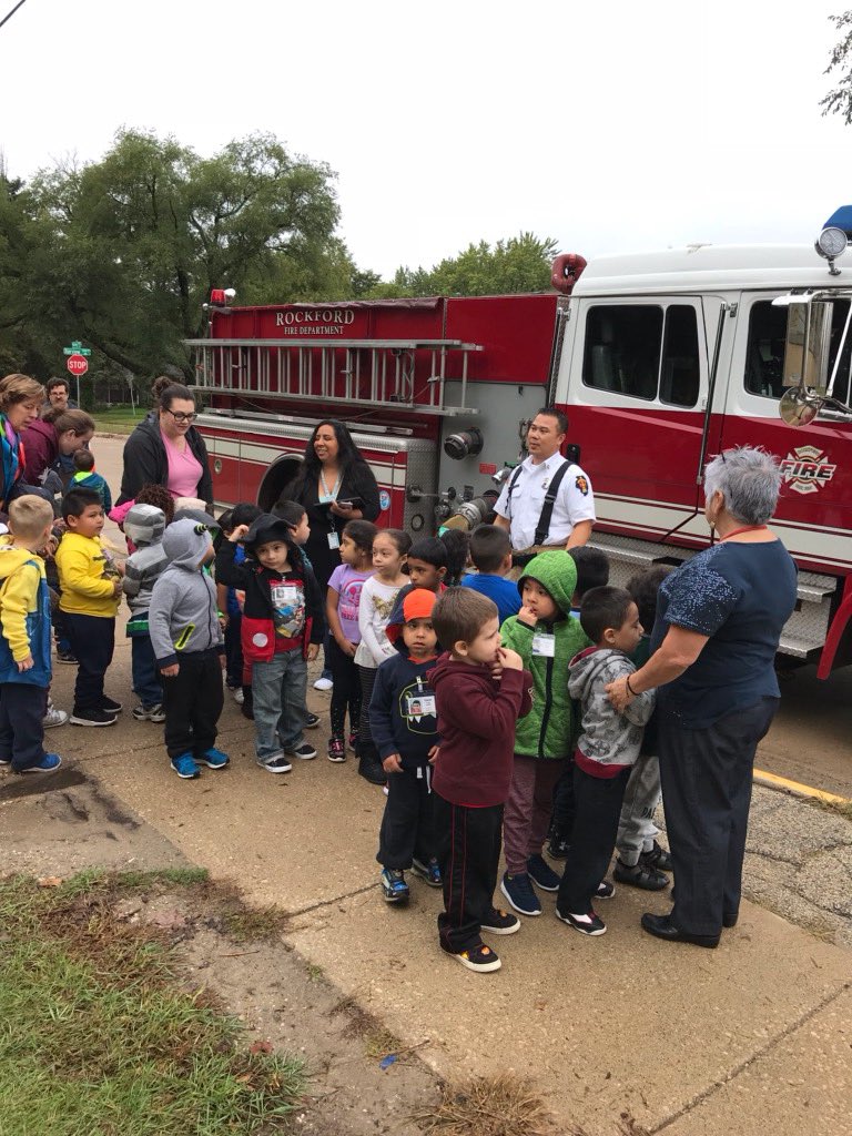 RockfordFire's tweet photo. We are also at @RPS205 #HaskellSchool!  Next week is #FirePreventionWeek. Please be sure to check your #Smokealarms and have an #ExitPlan. https://t.co/xD3LSPNDrd