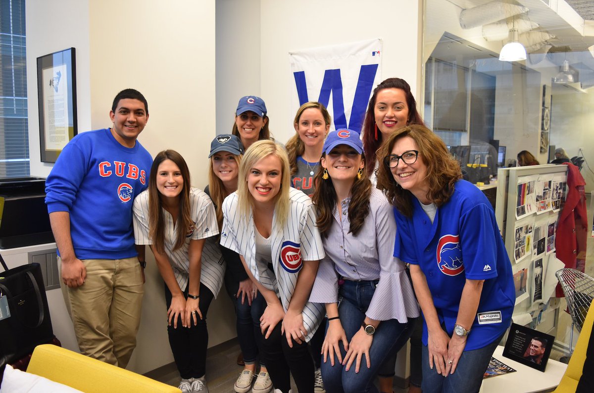 maestrohealth's tweet photo. Chicago #Maestronites are sporting their best Cubby blue and indulging in donuts and game-day grub in hopes of bringing home the "W" for @Cubs #WildCard game tonight. #EverybodyIn https://t.co/oYRlvrtnpp