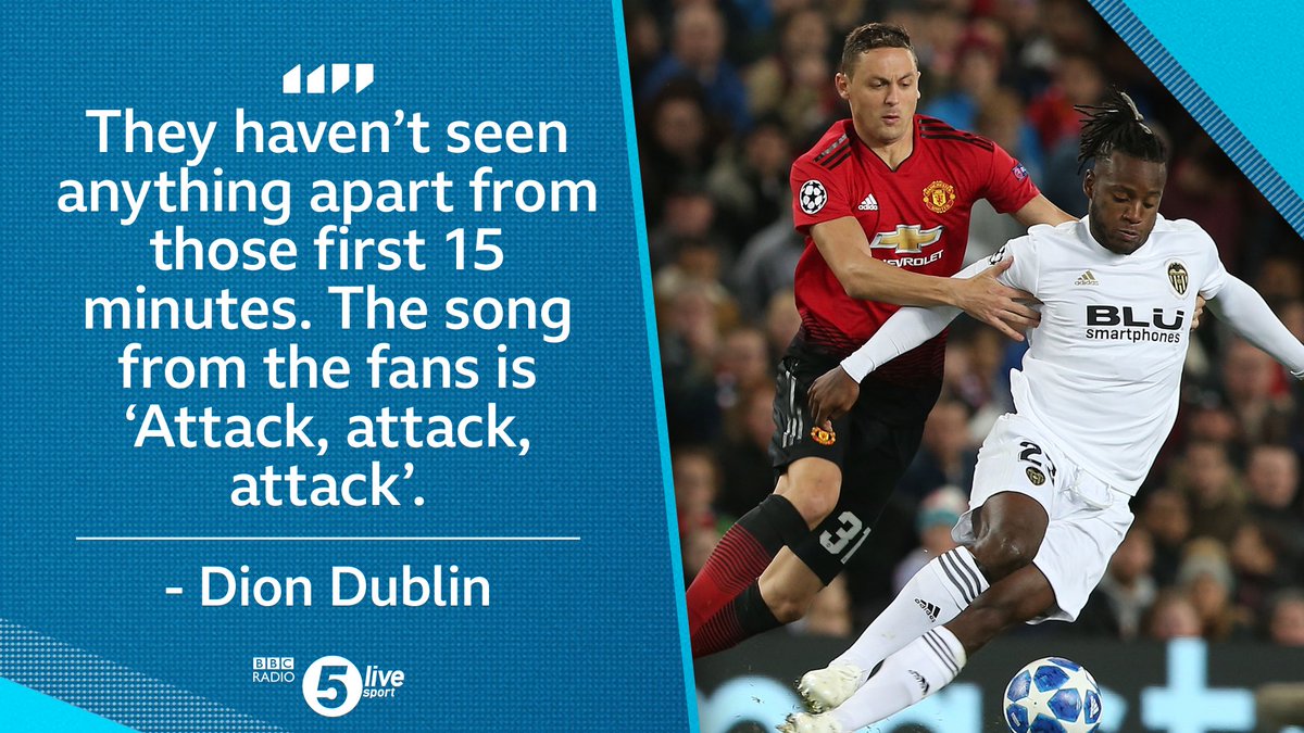 5liveSport's tweet photo. "Man Utd have got to get back to how they played in the first five minutes" - @DionDublinsDube
A frustrating start to the second half for #MUFC fans.
#MUFC 0-0 #VAL
📲 https://t.co/rRHbE6qHkV #MNUVAL #UCL https://t.co/FATuKYFZKu