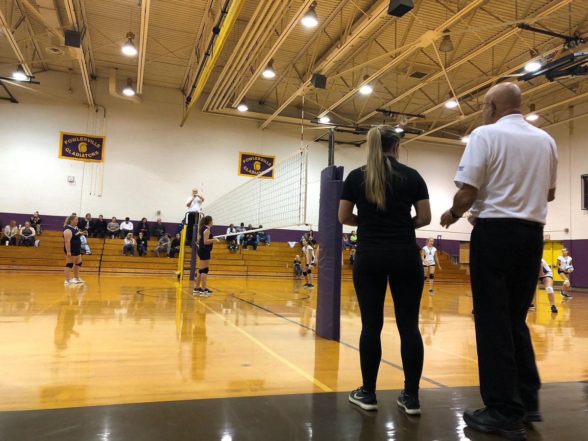 FHSGlads's tweet photo. Another great example of #VilleSkills at work. Ms. Darby working as a Legacy official and calling a game. #Awesome #GladDifference https://t.co/1wH4NDbApB