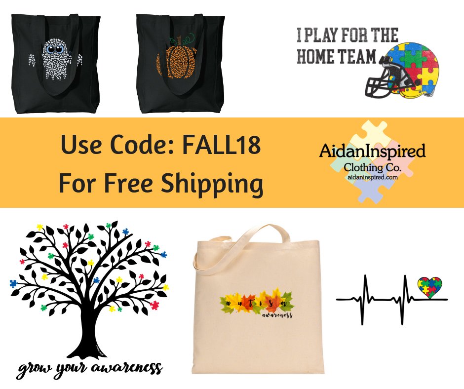 aidaninspired's tweet image. #Free Shipping! With Code: Fall18
aidaninspired.com/shop-by-design
Any #design for a limited time #autism #autismawareness