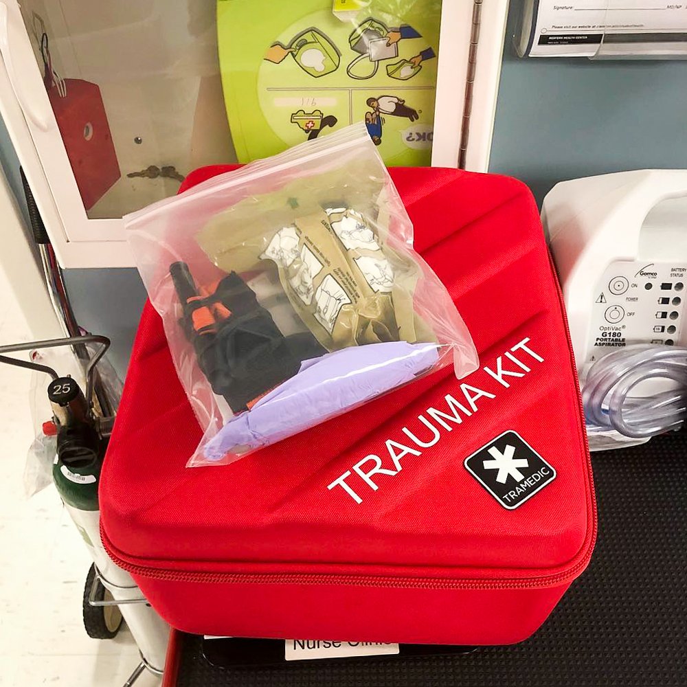 Tramedic's tweet photo. There are some office supplies you can't live without... @EducatorsStat is being proactive with a Tramedic® Cabinet Kit & @TacticalMedical gear. #traumakit #Tramedic #officesupplies #firstaid #bleedingcontrol #workplaceviolence #softtw #tourniquet #tacmed https://t.co/20gmk6fILi https://t.co/JOGRF41vfo