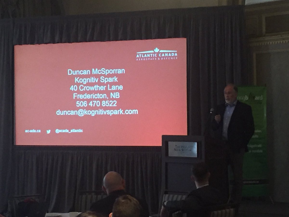 JamesDeanMoore's tweet photo. Duncan McSporran of @KognitivSpark presents their mixed reality tech and capability at the CARIC connector in HFX #CARICconn @SBAtlantic https://t.co/wpIfEgJADv