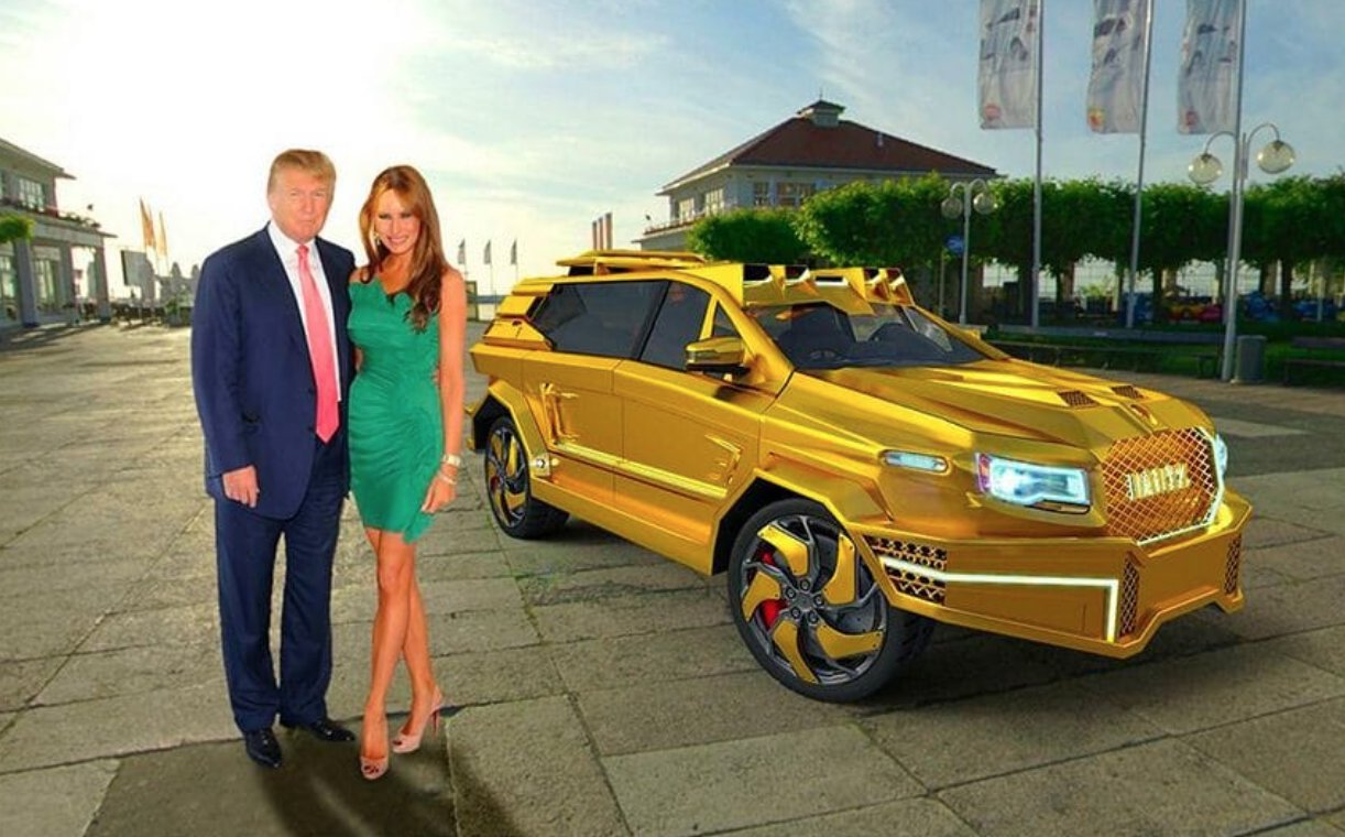 Золотой автомобиль Дональда Трампа
