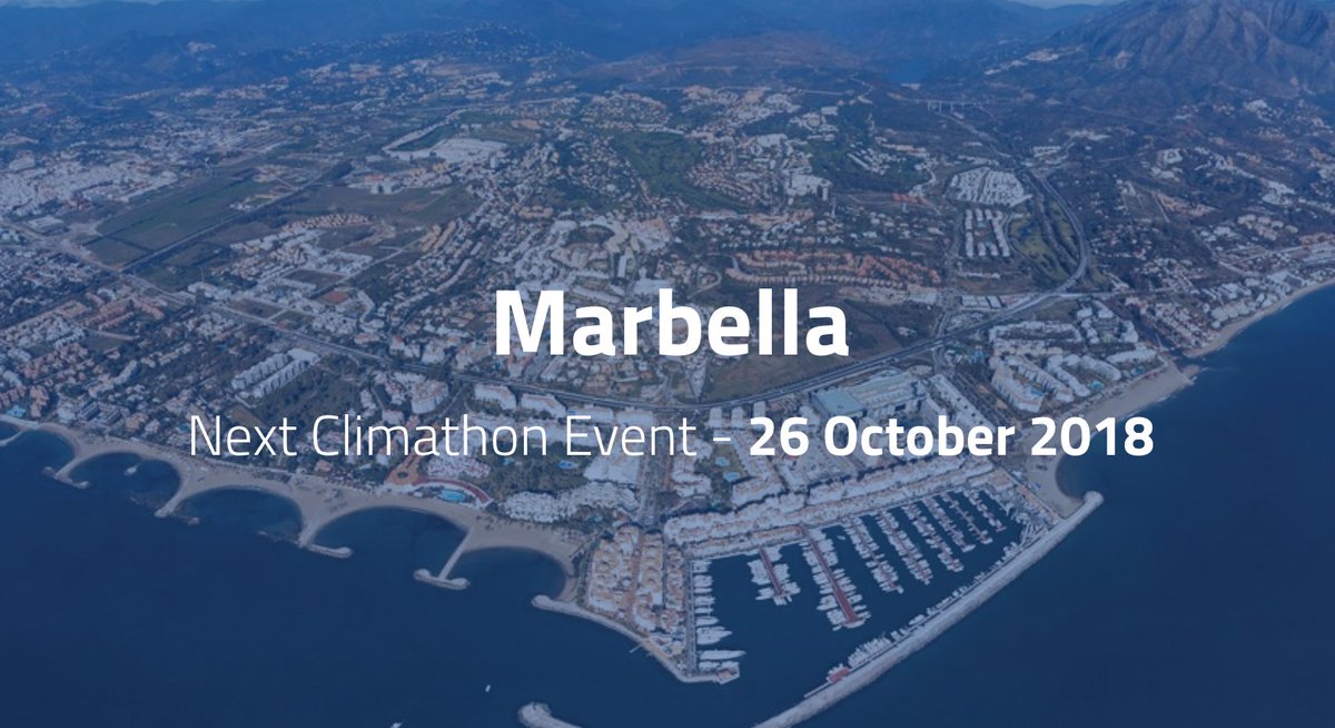 Climathon is a global movement to solving climates challenges.
Together we can make Marbella and the world a better place to live!
26 October, Marbella
Join us for #Climathon 👇
climathon.climate-kic.org/en/marbella