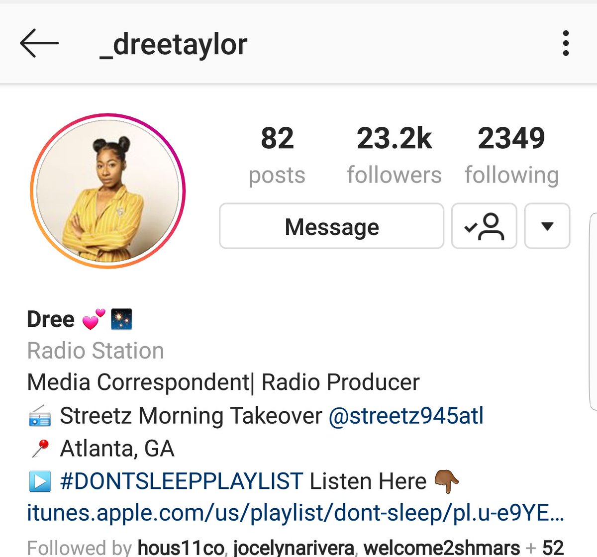  @_dreetaylor IG: _DreeTaylorMedia Correspondent | Radio Producer at Streetz 94.5 Playlist curator