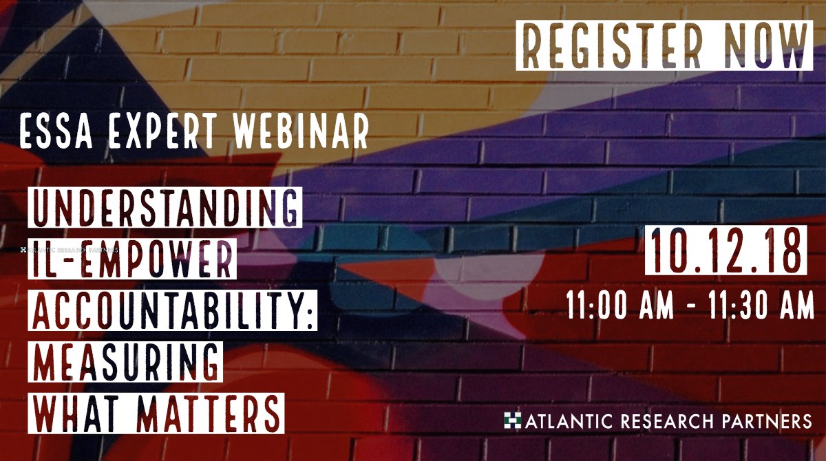 There are new accountability metrics required by the Illinois #ESSA Plan - what does this mean for your schools? We'll be discussing this and more on our webinar Friday, October 12th at 11am CT. Register today: bit.ly/2NfRhq4 #ILEMPOWER #ILESSA #k12education #education