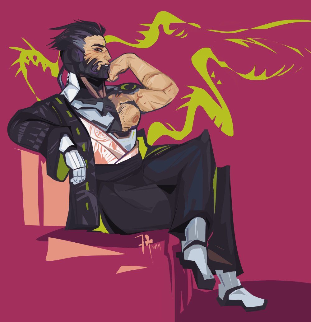 Genji Overwatch Insert Serious Comme 7clubs Comms Fullの イラスト
