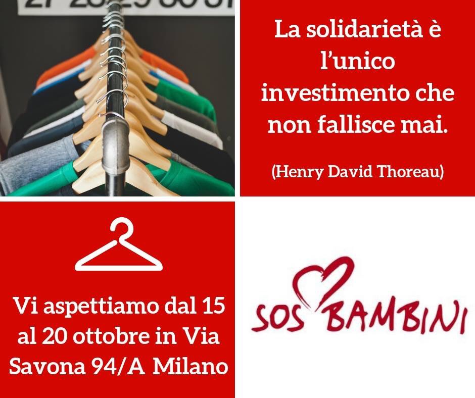 SosBambiniOnlus's tweet photo. Save the date ➡️ #larmadiodisosbambini è il mercatino  più chic e solidale di Milano 
#vintage #secondhans #shopping https://t.co/oLleHrURJB