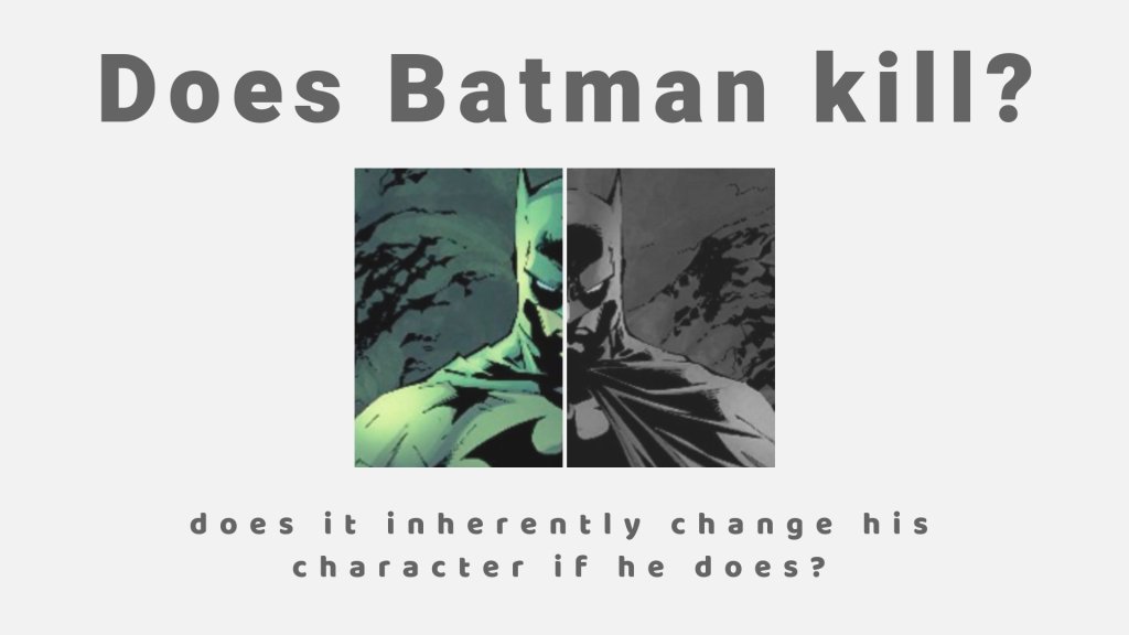 Nav_Kay's tweet photo. Does Batman Kill? Does it inherently change his character if he does? https://t.co/gXIowaaRT1 https://t.co/mCrVcyFKos