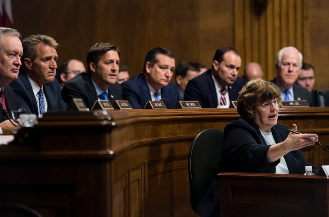WomanVote's tweet photo. @samstein Why is she ( Rachel #Mitchell) here...hmmm...to hide Ted #Cruz, Orrin #Hatch, Chuck #Grassley, yeller #LindseyGraham...and many more. #FemaleAssistant #RachelMitchell #MitchelldemaleHumanShield #WarOnWomen https://t.co/yCkAcGqJsd