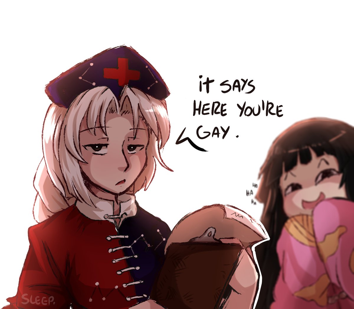 Sleep Eirin Says Ur Gay Fanart Touhou 東方project 八意永琳 蓬莱山 輝夜https T Co Dzv47iglxr
