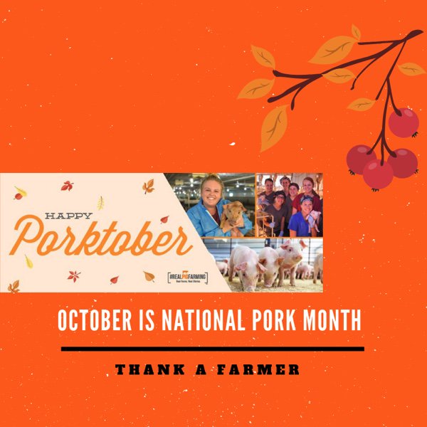 moyerdylan1's tweet photo. October has finally arrived! I challenge you to put pork on your fork this month. #Porktober #RealPigFarming https://t.co/2pDyY5eOgK
