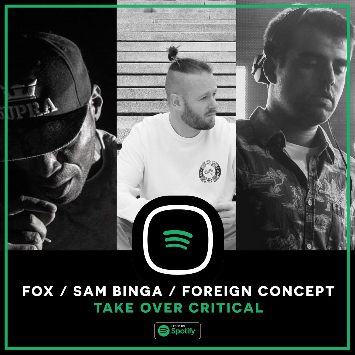 CriticalMusic's tweet image. Looks like @theOGMrFox @sam_binga and #ForeignConcept have hijacked the Critical Spotify!! 😱

&amp;gt;&amp;gt;&amp;gt; bit.ly/Critical_Spoti…