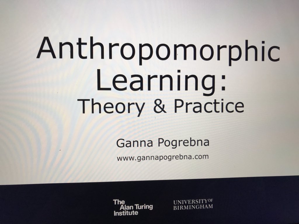 decisionalysis's tweet photo. Delivered my #research #highlight talk on #AnthropomorphicLearning at the @turinginst Strategic Partners meeting. Thanks a lot to all the attendees and to everyone who talked to me afterwards! #AI #MachineLearning #ExplainableAI #HumanBehavior https://t.co/ZkmMSqySsb