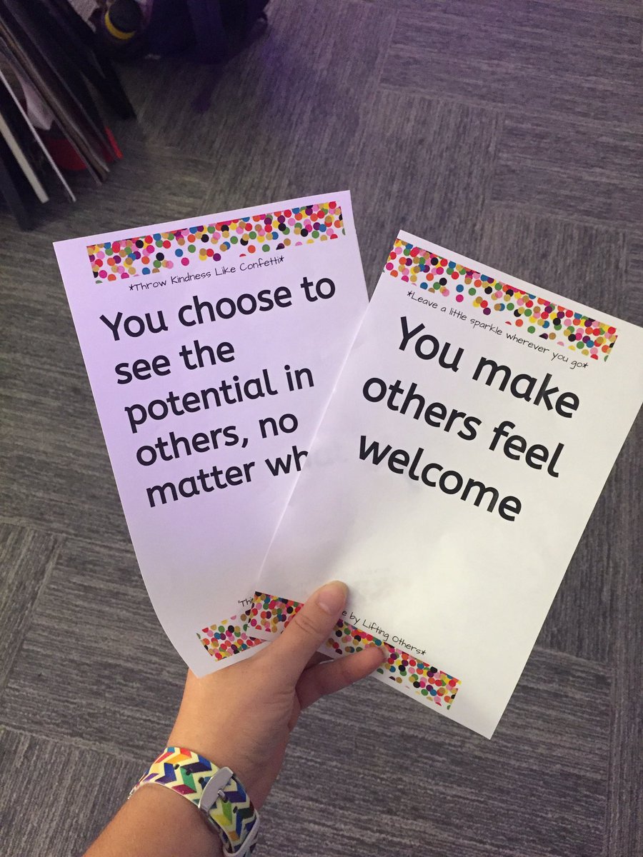 OlatheFutureEd's tweet photo. Talking about our strengths today in Intro to Ed and sharing what we see as strengths in other through kindness compliments @Olathe21st ! #bestday #warmfuzzys #findthegoodinothers #kindnessmatters https://t.co/auh2A7Bo75