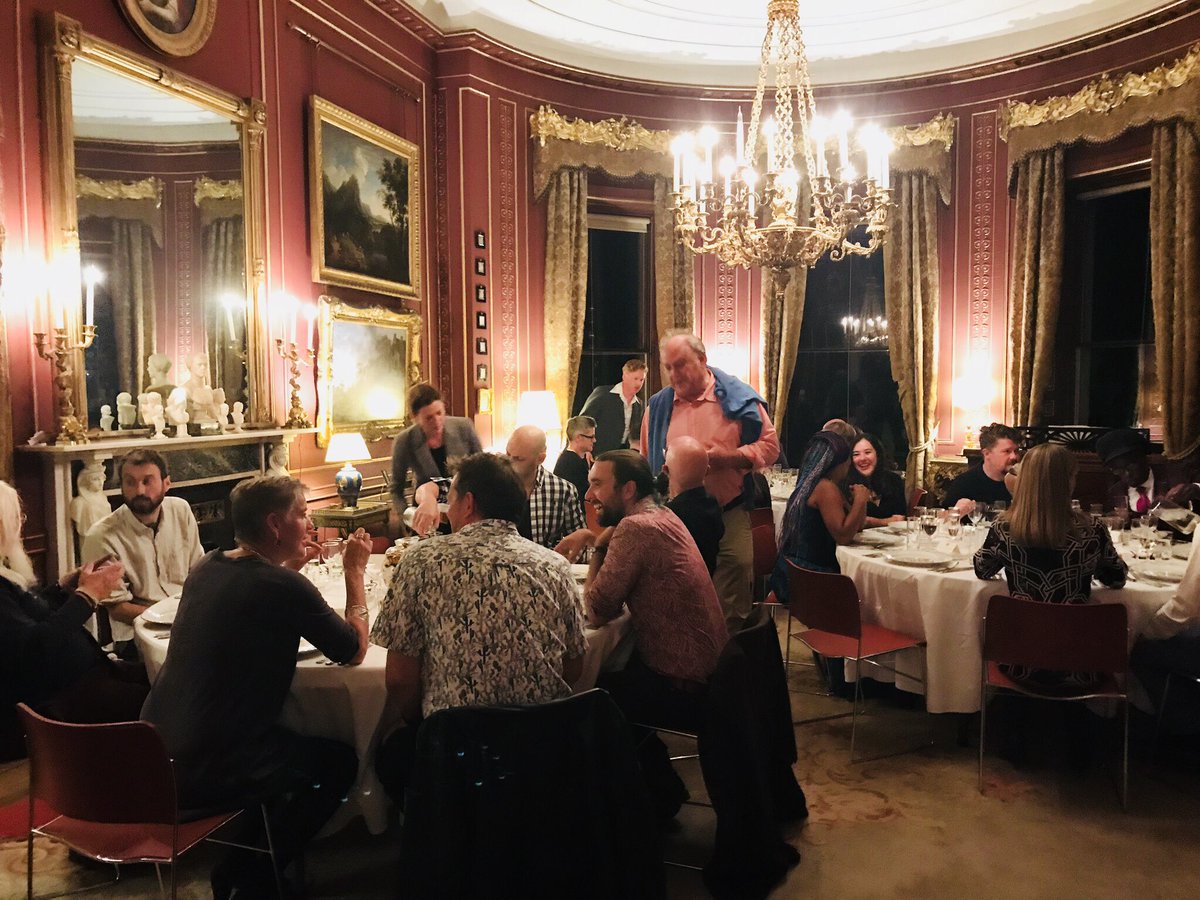 BroughtonHallLF's tweet photo. Throughout BHCLF our brilliant performers stayed with us across the beautiful @Broughton_Hall estate for the biggest author sleepover ever! Sat eve we hosted a Gala Dinner kindly sponsored by @skiptonbs with special performance from the incredible @harrynchris -a magical evening! https://t.co/fX81LcgOzn