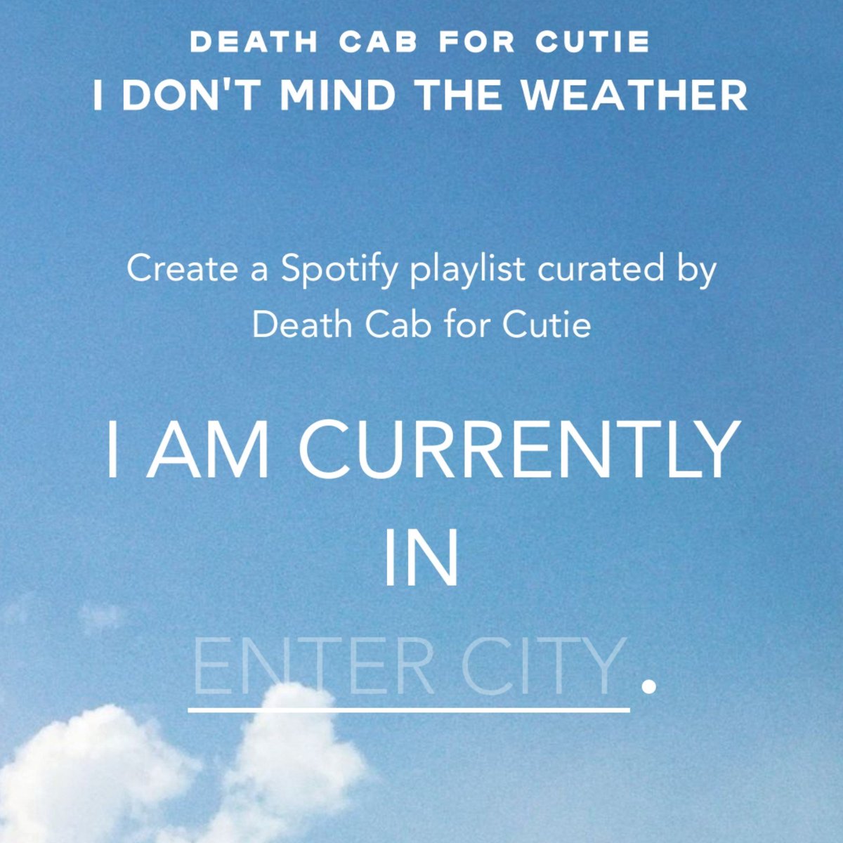 dcfc's tweet photo. The seasons are changing, and with them the weather. Luckily, we've personally created the perfect @Spotify playlist for you - and it will magically change depending on what the skies are like where you are! Check it out here. https://t.co/OGd3fRBTHt https://t.co/gp2KhELo54