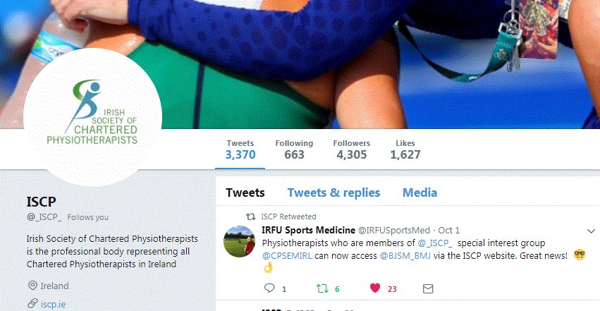 Great to have Physios in Sport Ireland with full access to BJSM. Via <a href="/_ISCP_/">ISCP</a> Irish Society of Chartered Physiotherapists.