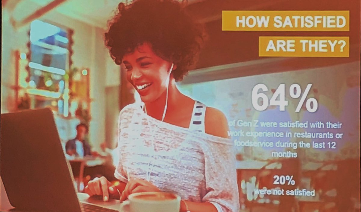 RonRuggless's tweet image. Half of Gen Z workers (21 and younger) want manager feedback DAILY to WEEKLY, @RobGiffordNRAEF tells #MUFSO. And 64% are satisfied w restaurant work experience. New @NRAEF data. @NRNonline @RH_restaurant @MUFSO nrn.com/workforce/gen-…