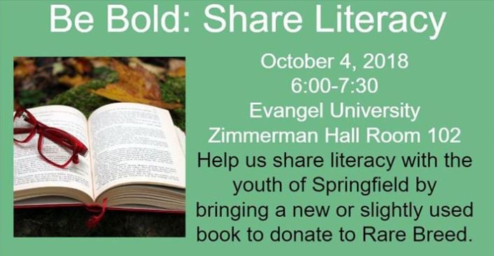 swmo_literacy's tweet photo. Just 2 days away! Don't forget to bring a book to donate to Rare Breed!
#smlachat https://t.co/vcjIfk0mDV