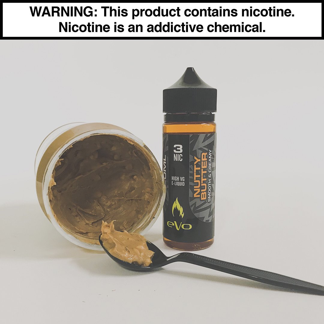 Are you the kind of person that eats peanut butter with a spoon? You'll go nuts over the smooth and creamy flavor of Nutty Butter! 🥜 #vape #peanutbutter #vapephotography