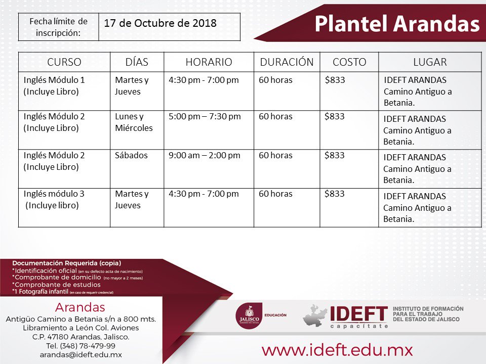 IdeftArandas's tweet image. Conoce nuestra oferta educativa!!