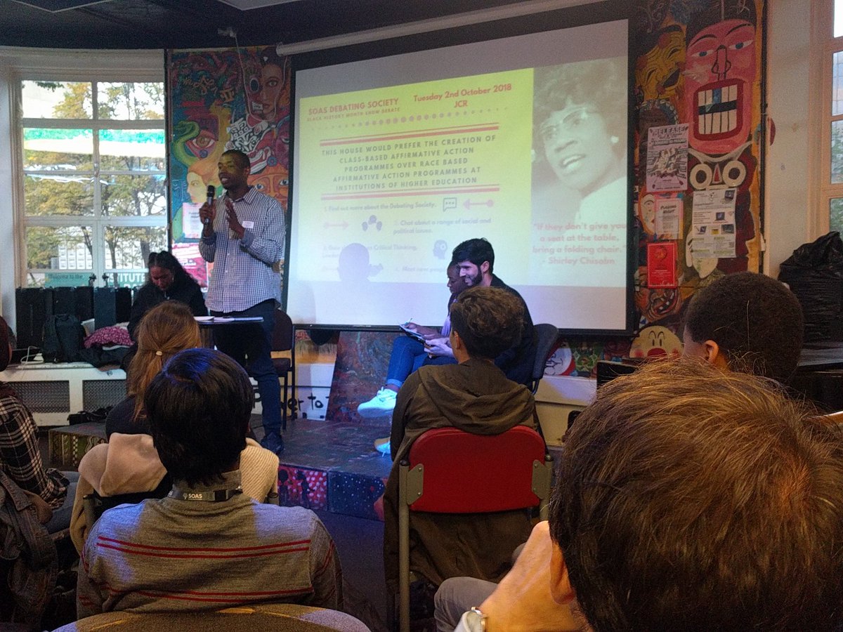 SOAS Students' Union (@soassu) on Twitter photo <a href="/SOASDebating/">SOAS Debating</a> Black History Month debate has just kicked off in the JCR: 'THW prefer the creation of class-based affirmative action programmes over race-based affirmative action programmes at institutions of higher education' #BlackHistoryMonth #wearesoas <a href="/SOAS/">SOAS University of London</a> <a href="/SOASDebating/">SOAS Debating</a> Black History Month debate has just kicked off in the JCR: 'THW prefer the creation of class-based affirmative action programmes over race-based affirmative action programmes at institutions of higher education' #BlackHistoryMonth #wearesoas <a href="/SOAS/">SOAS University of London</a>