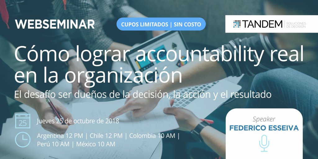 #WebSeminarTDM | Falta menos para nuestro web seminar sobre accountability ¡No te lo pierdas! Más información en bit.ly/2OuRWst