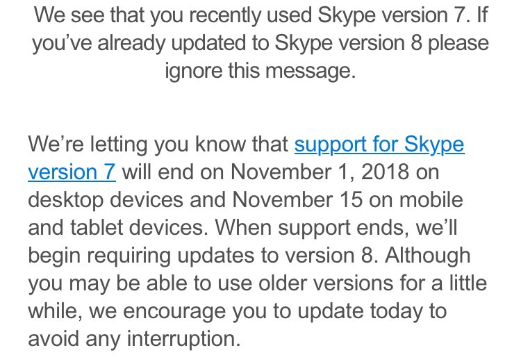 UNA_daniele's tweet photo. #SkypeUpdate never. @Skype 8 is unusable. Time to find a new messaging platform for the team. Requirements: multi-user, multi-platform, chat, voice, screen-sharing. Suggestions? https://t.co/cH4YKeTY5n