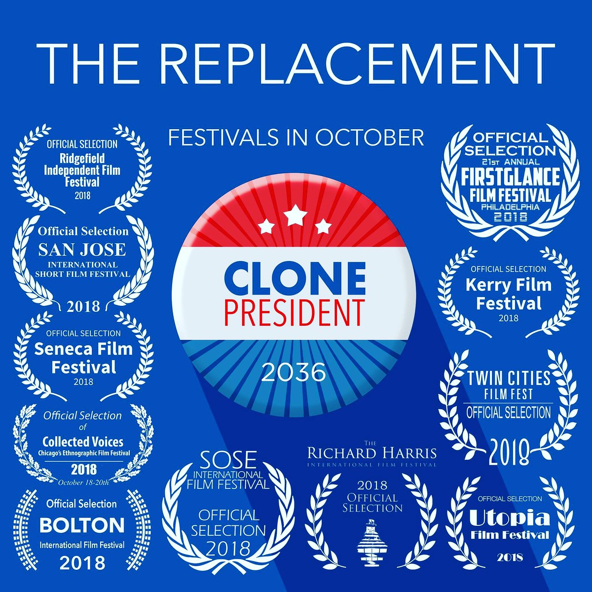 findmac's tweet photo. It's going to be a busy #October! We are so proud of THE REPLACEMENT and its upcoming festival dates! Congratulations to the entire cast and crew!
#FilmFestival #SciFi #ClonesArePeopleToo #ClonesForCongress #Vote4Clones #ThankYou https://t.co/h3d8VtZR1b