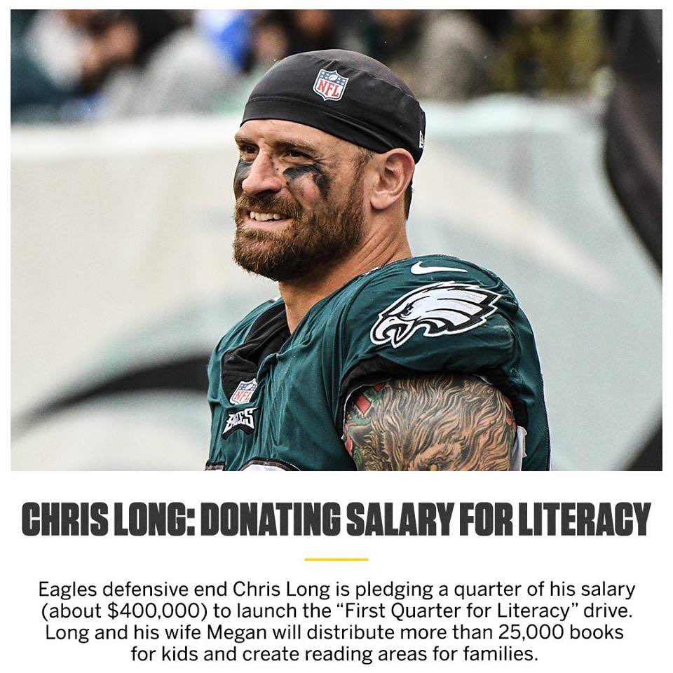 MaddyandCole's tweet photo. So proud of DMV native @JOEL9ONE making an impactful change to children literacy with the #firstquarterforliteracy drive. #literacy #Eagles #espn #maddyandcole #baltimoreauthor #chrislong #philadelphia https://t.co/1zFYETWtnA