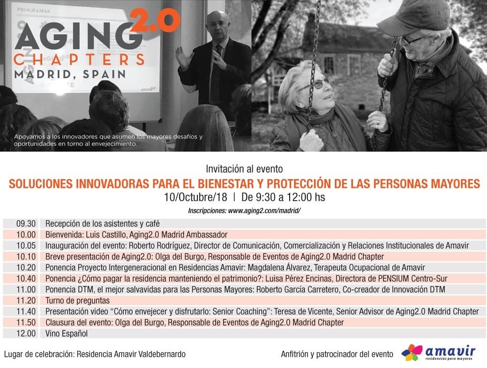 burgo_olga's tweet image. Como voluntaria de Aging 2.0 Madrid, Red internacional q impulsa el #emprendimiento y la #innovacion frente a los retos del #Envejecimiento, os adjunto invitación para el próx #evento. Me encantaría q pudiérais asistir y conocer nuevas opciones y  #startups , esta vez, 👇