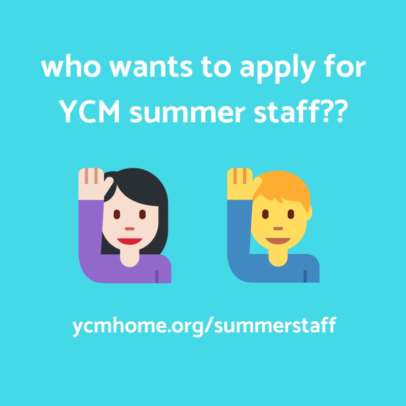 YCMHome's tweet photo. want to have an amazing summer serving with YCM?? it's not too early to start thinking about summer staff 2019! https://t.co/6AanpSUzQT https://t.co/QD73Jm7cDj