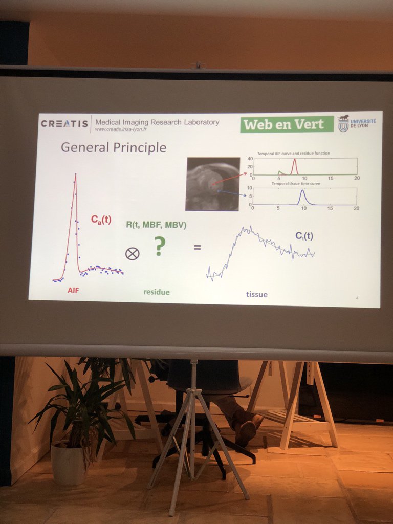 WebEnVert's tweet image. Clément ouvre le bal avec un retour d’xp sur son boulot parmi des physiciens et cardiologues 🤓