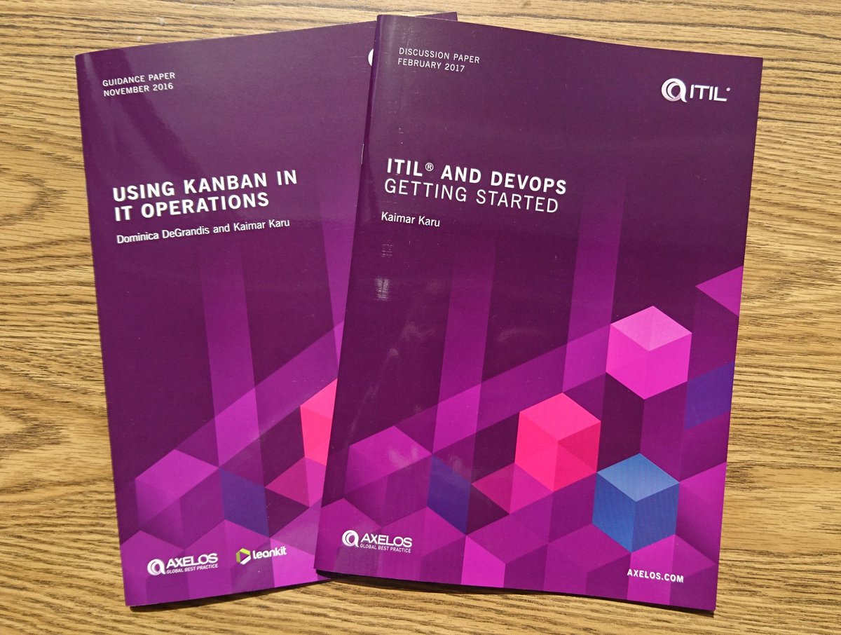 kaimarkaru's tweet image. New branding, trusted content. Go grab a copy of both papers from the AXELOS stand in the expo Hall. #SMFusion #ITIL #DevOps #Kanban