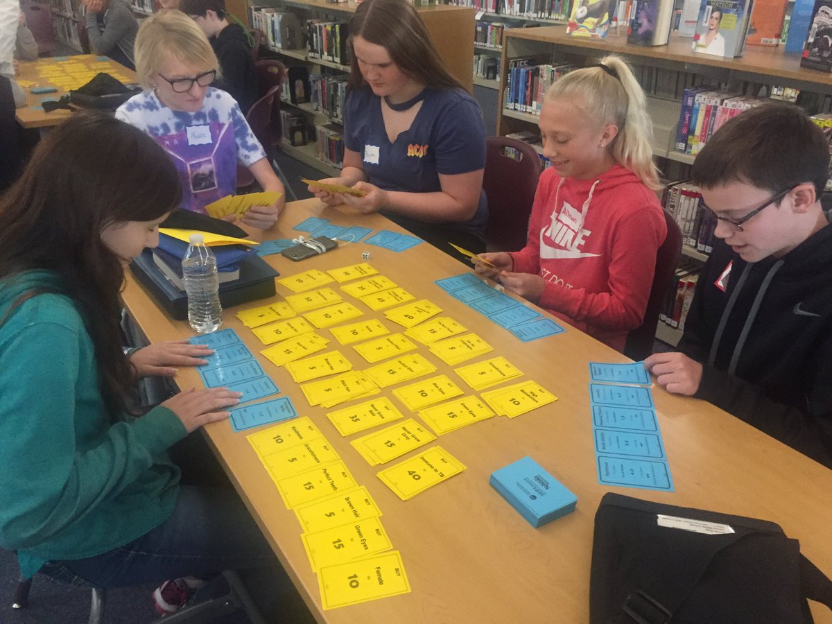BethLFink's tweet photo. Dr. Maurice Godfrey from Monroe Meyer supervising the genetics traits game with @millardcentral students! Dr. Godfrey spoke to the students about inherited conditions seen in humans. https://t.co/OBKemqT1xm