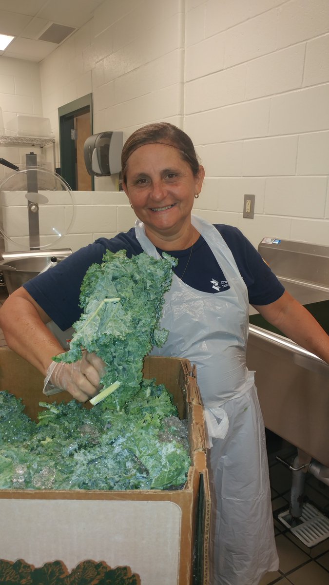 CreekviewHSCafe's tweet photo. Get your taste buds ready.....we are getting ready to celebrate Farm to School Month with a FRESH Kale Salad.  Yumm!  Be sure to grab our Kickin' It With Kale Salad tomorrow with your lunch! https://t.co/QfLmSCTeXp