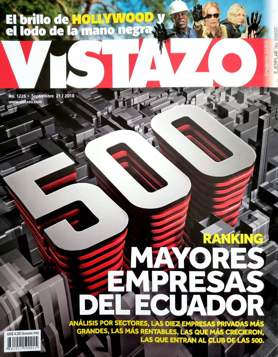 CRF_AGENCIA's tweet photo. Gracias .@RevistaVistazo por la entrevista a Cervecería Nacional en el especial de las 500 mayores empresas del Ecuador, difundiendo el trabajo y esfuerzo que realizan para el progreso del país.
Los invitamos a leer el especial anual. #RRPPconCRF #Comunicación #ClientesCRF https://t.co/NVqHgD8ZkX