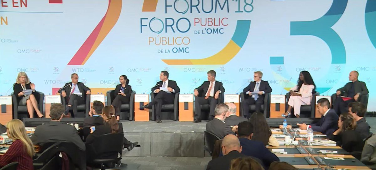 Roberto Azevêdo (@wtodgazevedo) on Twitter photo Very interesting debate w/<a href="/ErikSolheim/">Erik Solheim</a>, Min <a href="/Tiilikainen/">Kimmo Tiilikainen</a>, <a href="/LuciaWamala/">Lucia Bakulumpagi-Wamala</a>, <a href="/bertrandpiccard/">Bertrand PICCARD</a>, <a href="/JeromePecresse/">Jérôme Pécresse</a>, <a href="/SALtph/">SALt</a> & <a href="/pilitaclark/">Pilita Clark</a> on how the WTO and @UNEnvironment can work together to understand the evolving links between trade & the environment #Trade2030 #WTOPublicForum Very interesting debate w/<a href="/ErikSolheim/">Erik Solheim</a>, Min <a href="/Tiilikainen/">Kimmo Tiilikainen</a>, <a href="/LuciaWamala/">Lucia Bakulumpagi-Wamala</a>, <a href="/bertrandpiccard/">Bertrand PICCARD</a>, <a href="/JeromePecresse/">Jérôme Pécresse</a>, <a href="/SALtph/">SALt</a> & <a href="/pilitaclark/">Pilita Clark</a> on how the WTO and @UNEnvironment can work together to understand the evolving links between trade & the environment #Trade2030 #WTOPublicForum