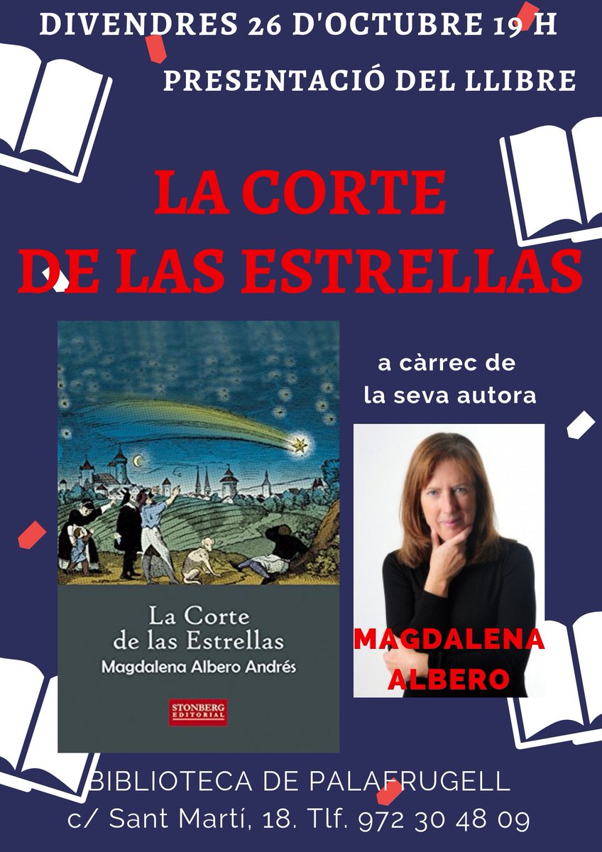 AlberoAnd1's tweet photo. El 26 de octubre nueva presentación de mi novela La corte de las estrellas.  Esta vez en Palafrugell (Girona) https://t.co/ur5900ijf4