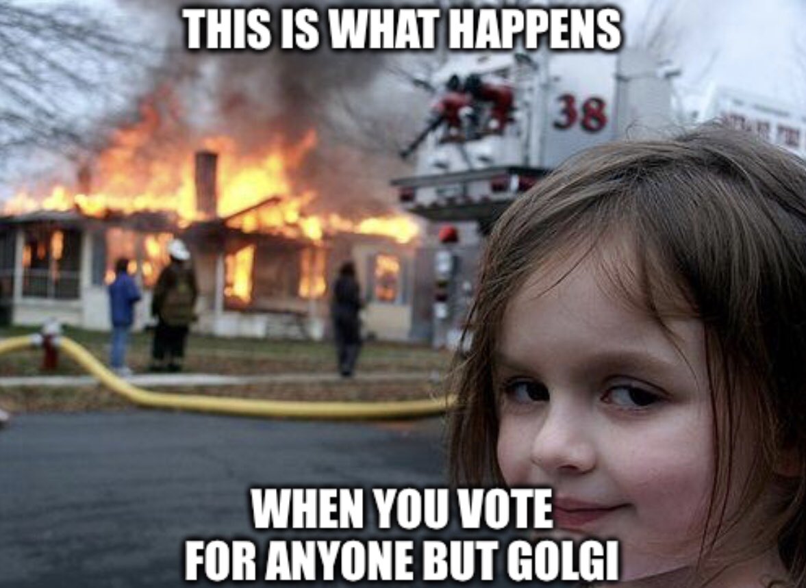 GolgiLt's tweet photo. Don’t let this be you, be a G and vote for Golgi #LTeukaryaelection2018 https://t.co/Jbst7mGtx8