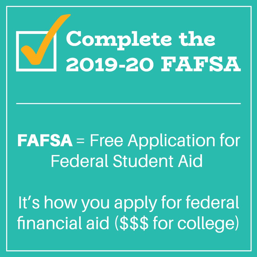 USHECounselor's tweet photo. It's time for this week's #ChecklistChallenge Seniors! The @FAFSA opened yesterday. Complete your FAFSA as soon as possible to see what financial aid (grants, work-study, student loans) you qualify for.
Need help with your FAFSA?
Use this: https://t.co/c6spt2hQFi https://t.co/eBJacpxKCz