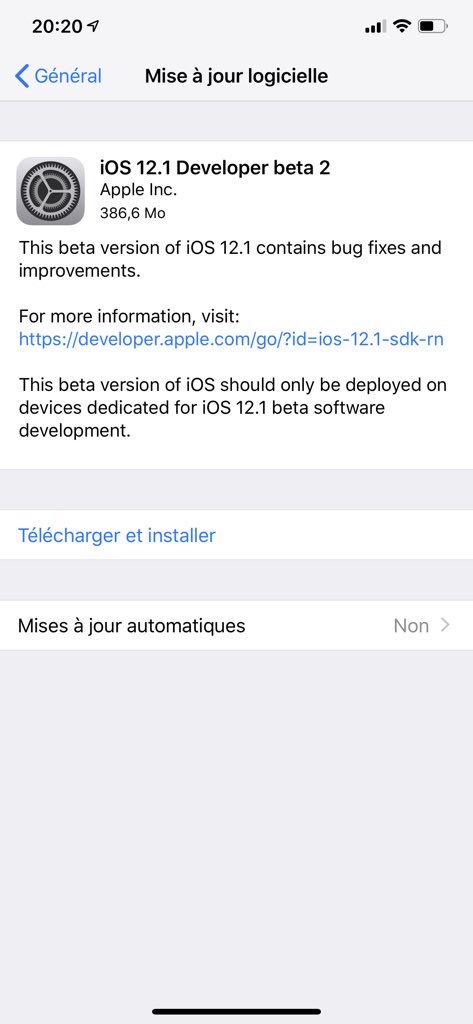 FabienWannerOFF's tweet photo. iOS 12.1 Beta 2 Is Now Available Only For Developers #apple #ios #ios12 #ios121beta #ios121beta2 #iphone #ipad #devcenter © https://t.co/7xLgNROWIz