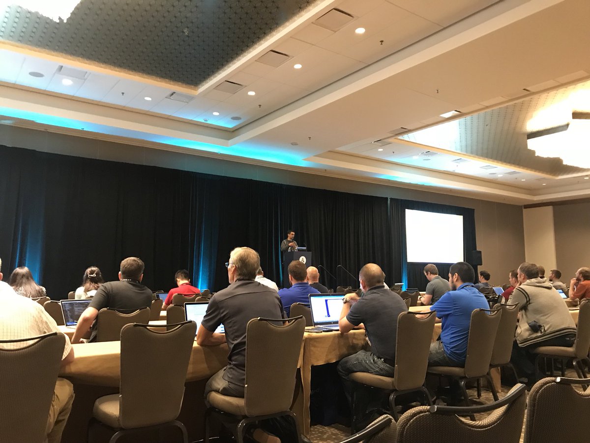 MindPointGroup's tweet photo. MindPoint Group’s @DefionsCode presents “Unconventional Automation - Ansible for #FedRAMP” at #ansiblefest #SecurityThroughAutomation @ansible https://t.co/RExYjUA4ef