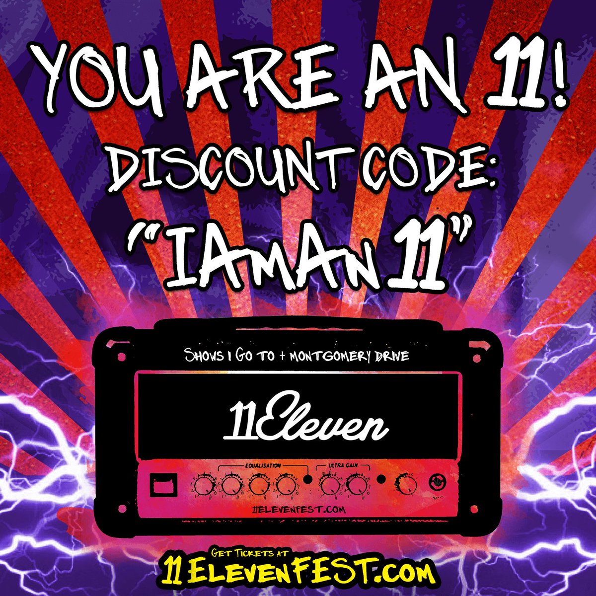 You're an 11! 

Due to popular demand — we're giving you 11 additional days to get 11ElevenFEST   Tickets at the Tier II Price! 🤘

TIX: eventbrite.com/e/11eleven-fes…
(offer ends Oct 11 at 11:11pm)